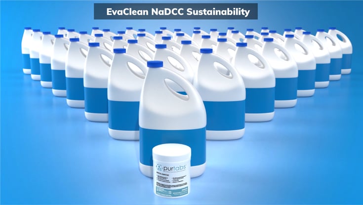 Severable jugs of EvaClean's sustainable products
